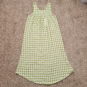 Lisa Says Gah Olive Gingham Dahlia Dress Green White Plaid Size Small NWT